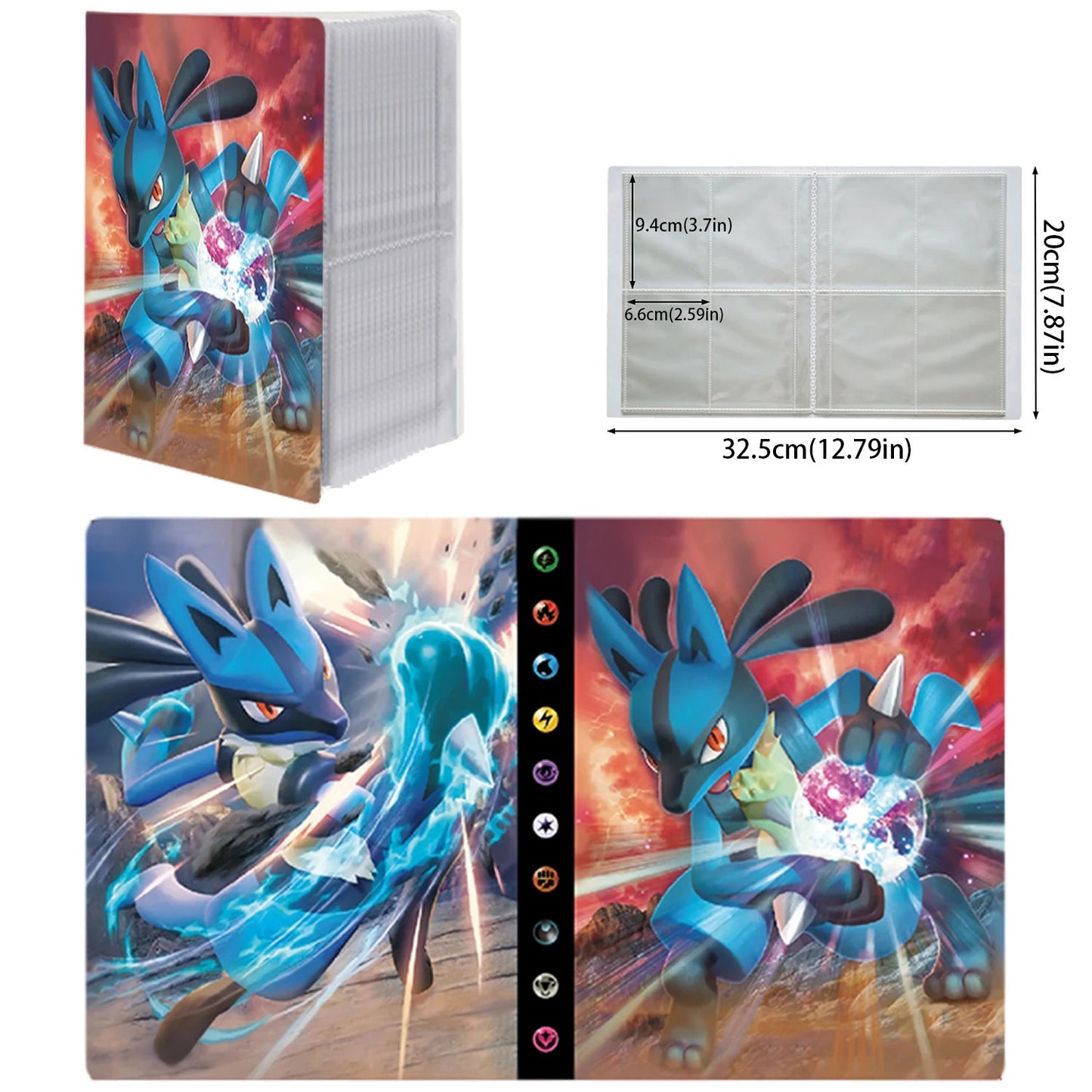 Mini Classeur Pokémon TCG – Lucario, Dracaufeu, Pikachu & Ectoplasma