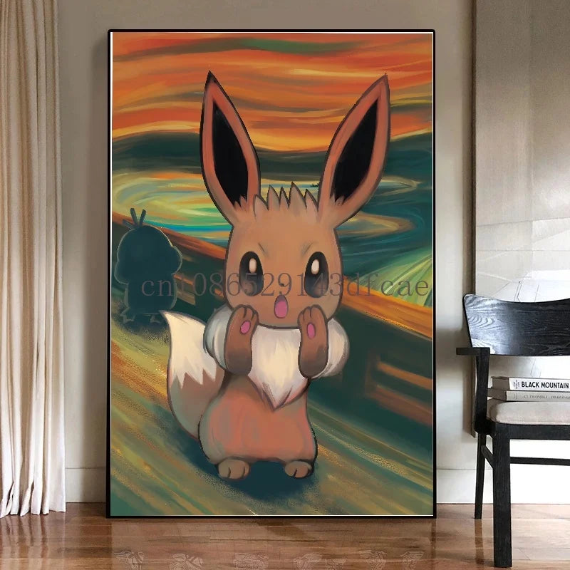 Canvas – Pikachu & Évoli version Van Gogh / Munch