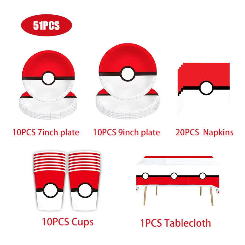 Kit de Décoration Anniversaire – Pikachu, Salamèche, Evoli