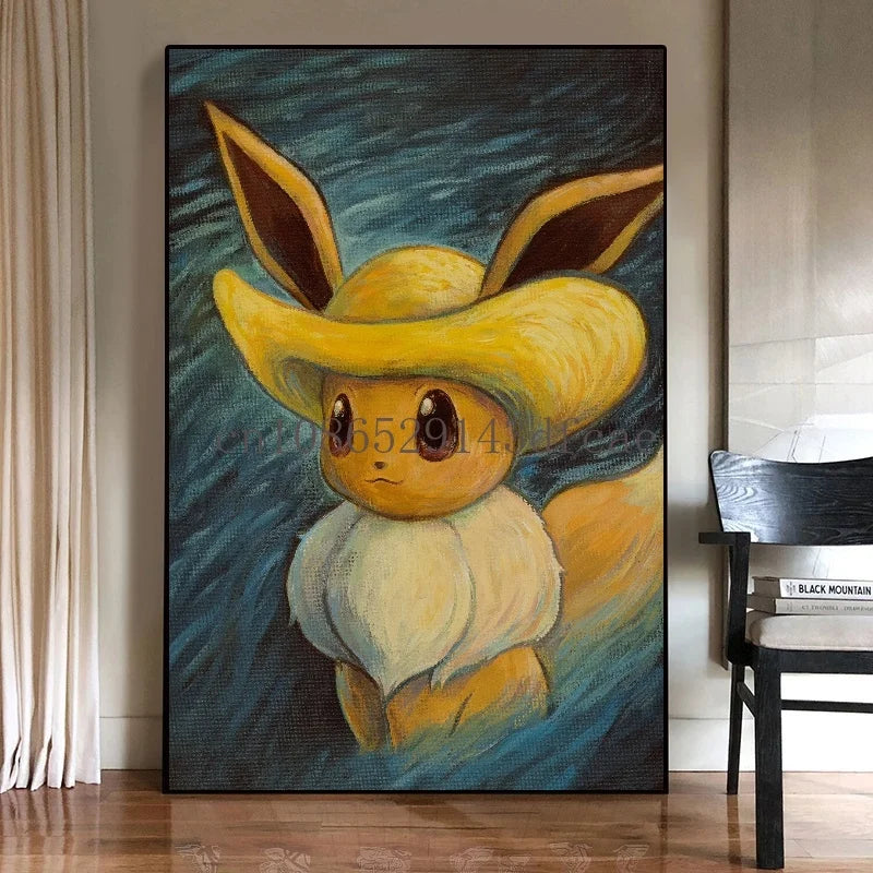 Canvas – Pikachu & Évoli version Van Gogh / Munch