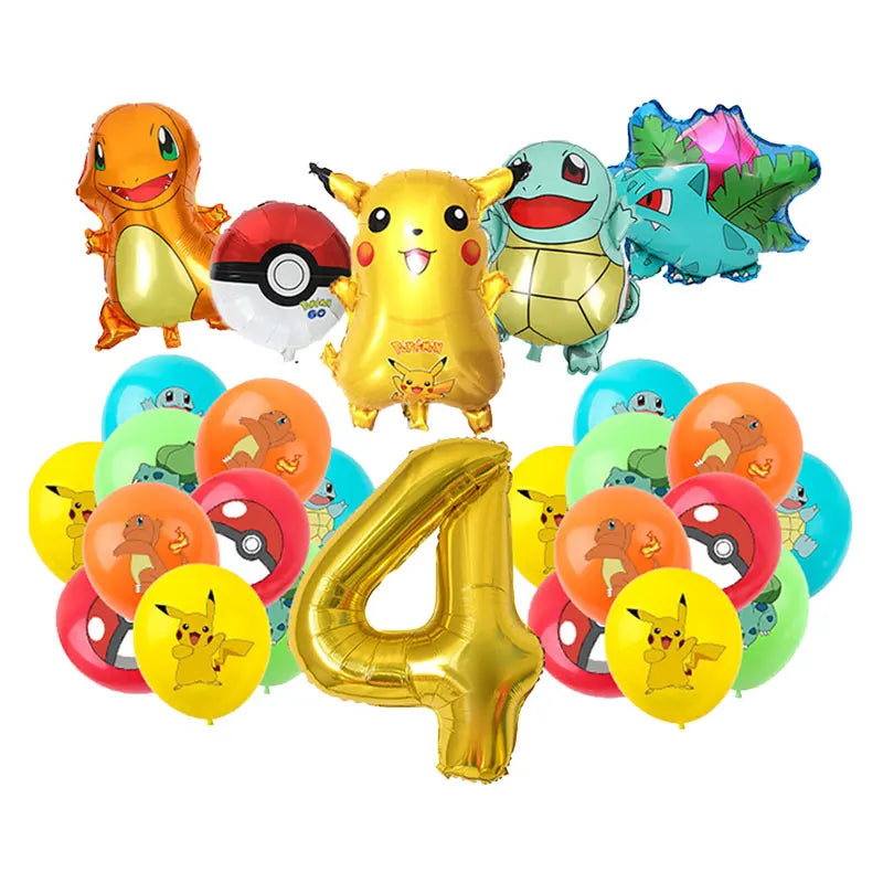 Kit de Décoration Anniversaire – Pikachu, Salamèche, Evoli