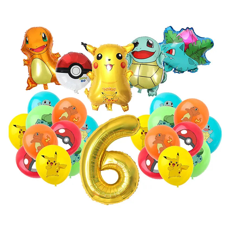 Kit de Décoration Anniversaire – Pikachu, Salamèche, Evoli