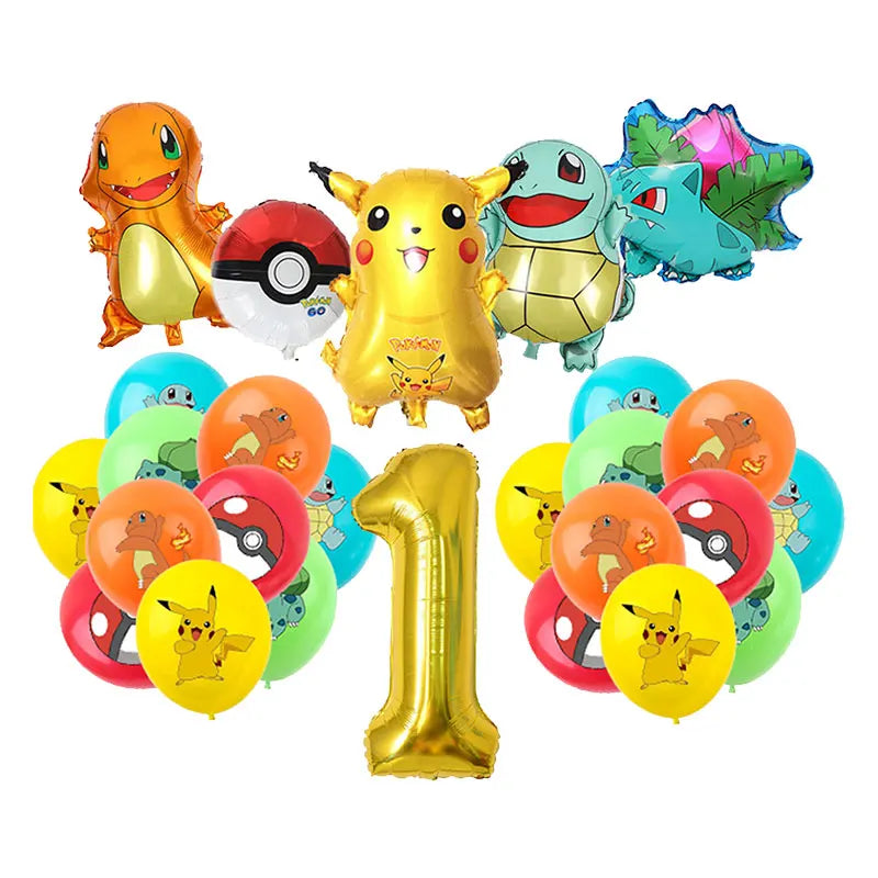 Kit de Décoration Anniversaire – Pikachu, Salamèche, Evoli