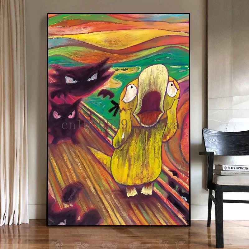 Canvas – Pikachu & Évoli version Van Gogh / Munch