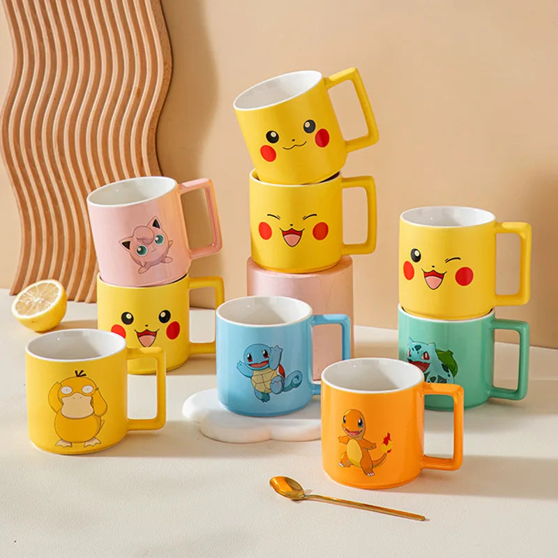 Mug en Céramique 350 ml – Pikachu, Bulbizarre & Salamèche