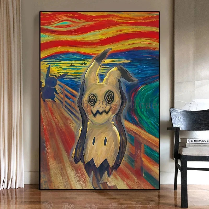 Canvas – Pikachu & Évoli version Van Gogh / Munch