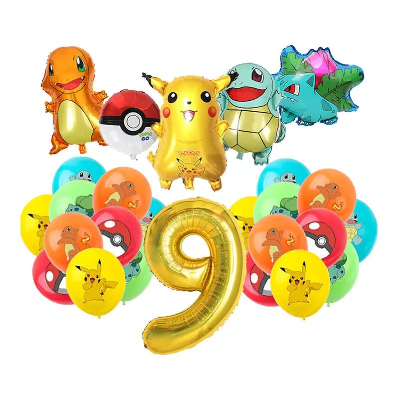 Kit de Décoration Anniversaire – Pikachu, Salamèche, Evoli