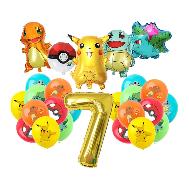 Kit de Décoration Anniversaire – Pikachu, Salamèche, Evoli