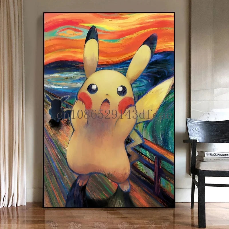 Canvas – Pikachu & Évoli version Van Gogh / Munch