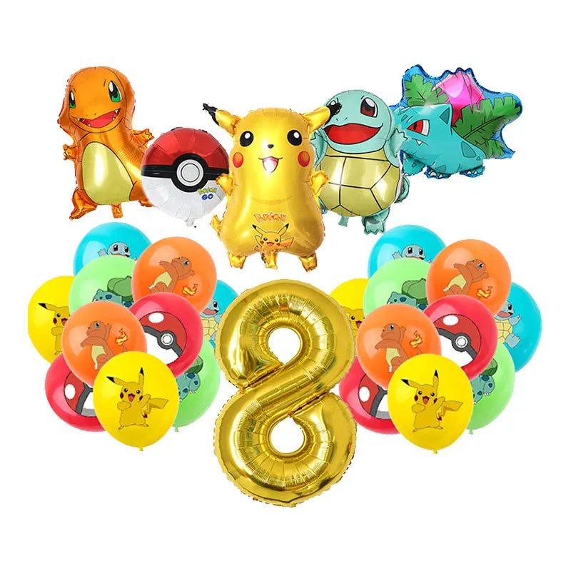 Kit de Décoration Anniversaire – Pikachu, Salamèche, Evoli