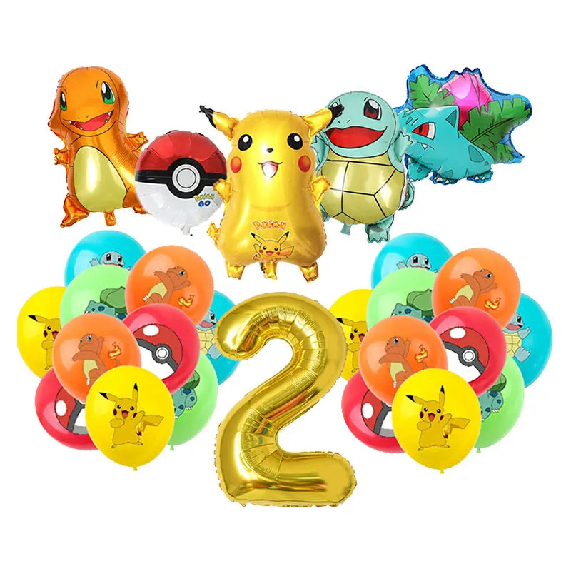 Kit de Décoration Anniversaire – Pikachu, Salamèche, Evoli