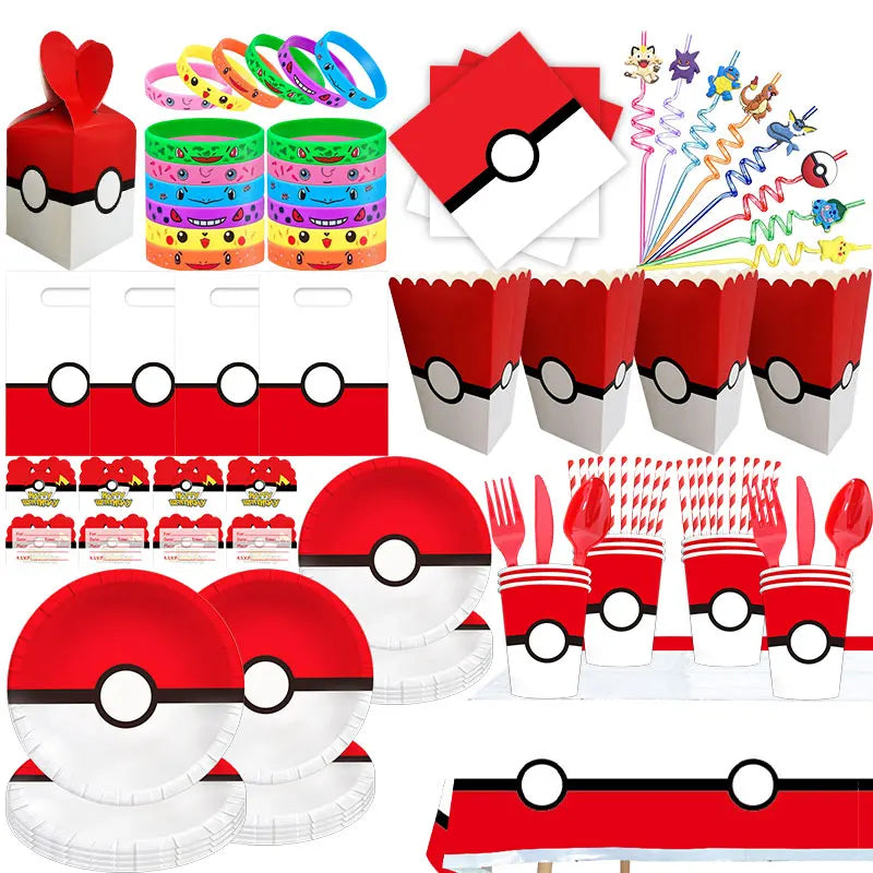 Kit de Décoration Anniversaire – Pikachu, Salamèche, Evoli