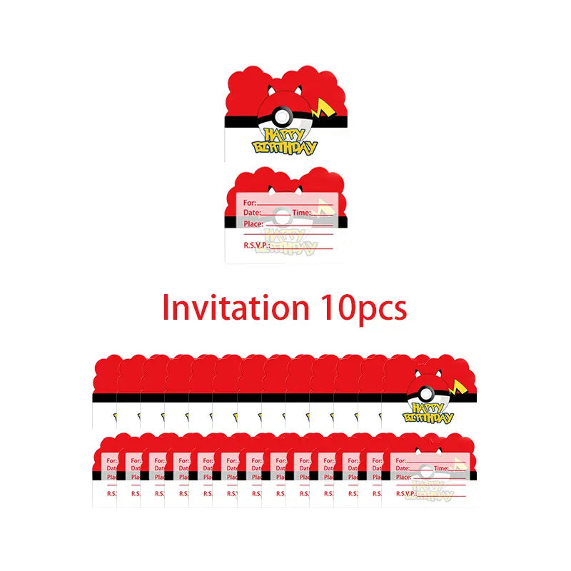 Kit de Décoration Anniversaire – Pikachu, Salamèche, Evoli